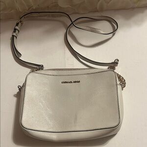 Michael Kors White Crossbody Bag with Gold Details